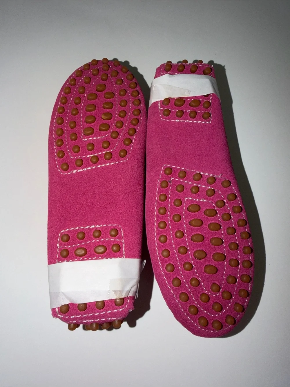 NWT L'Amour Girls Size 13 Fuchsia Suede Driving Moccasins | Heart Tassel